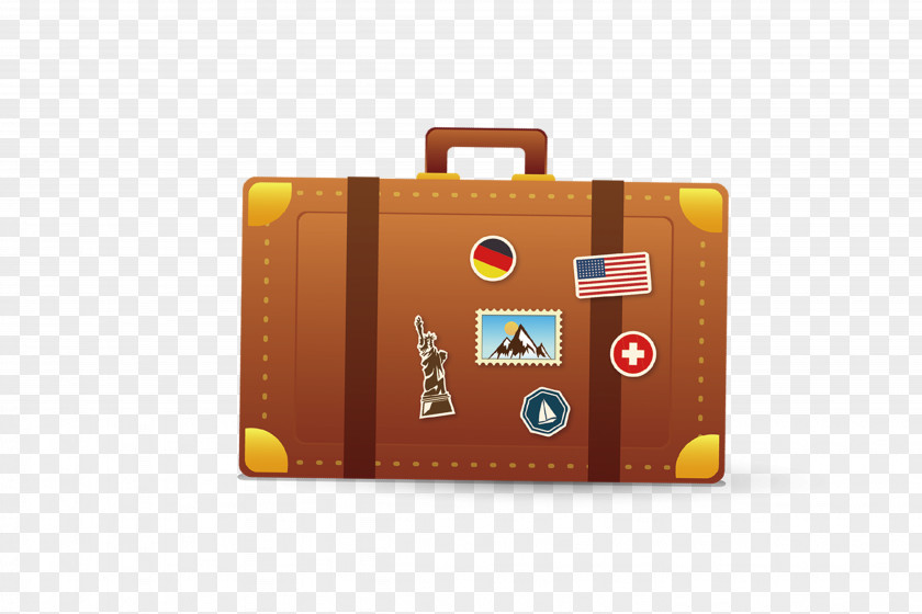 Leather Suitcase Travel Baggage PNG