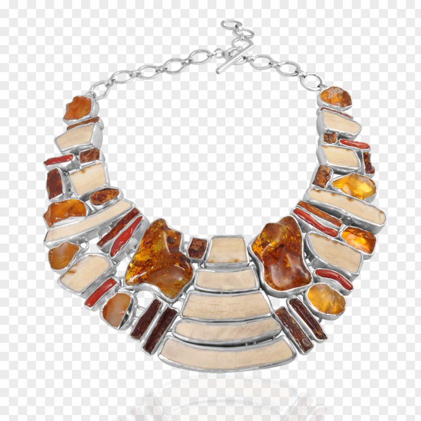 Necklace Red Coral Baltic Amber Orange PNG