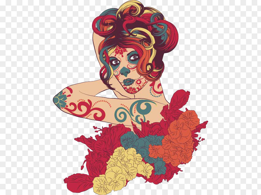 Painted Women Calavera Photography Graphic Design Illustration PNG