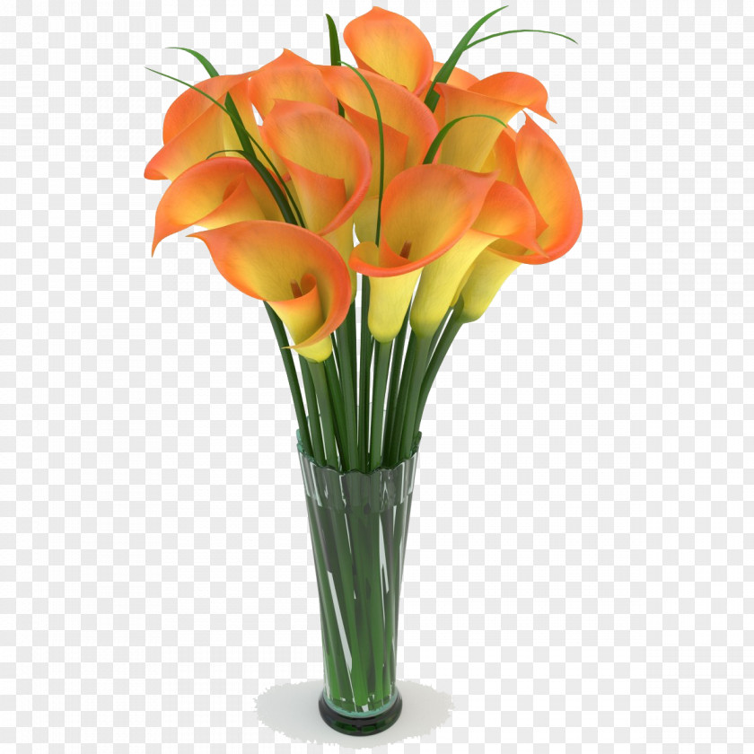 Red Edge Yellow Flower Bouquet Vase Floral Design PNG