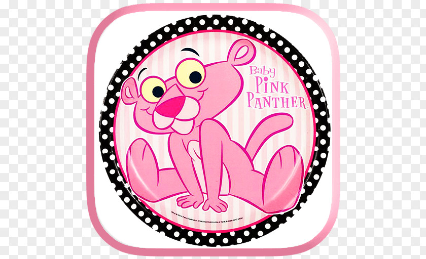 Pink Panther Inspector The Image Baby Shower Plate PNG