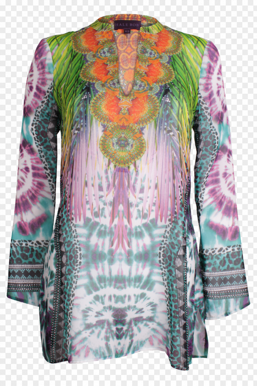 Teal Pattern Blouse Sleeve Textile Outerwear Neck PNG