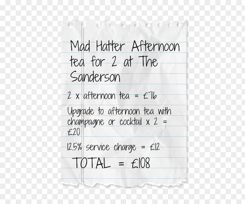 Afternoon Tea Menu Paper Handwriting Line Font PNG