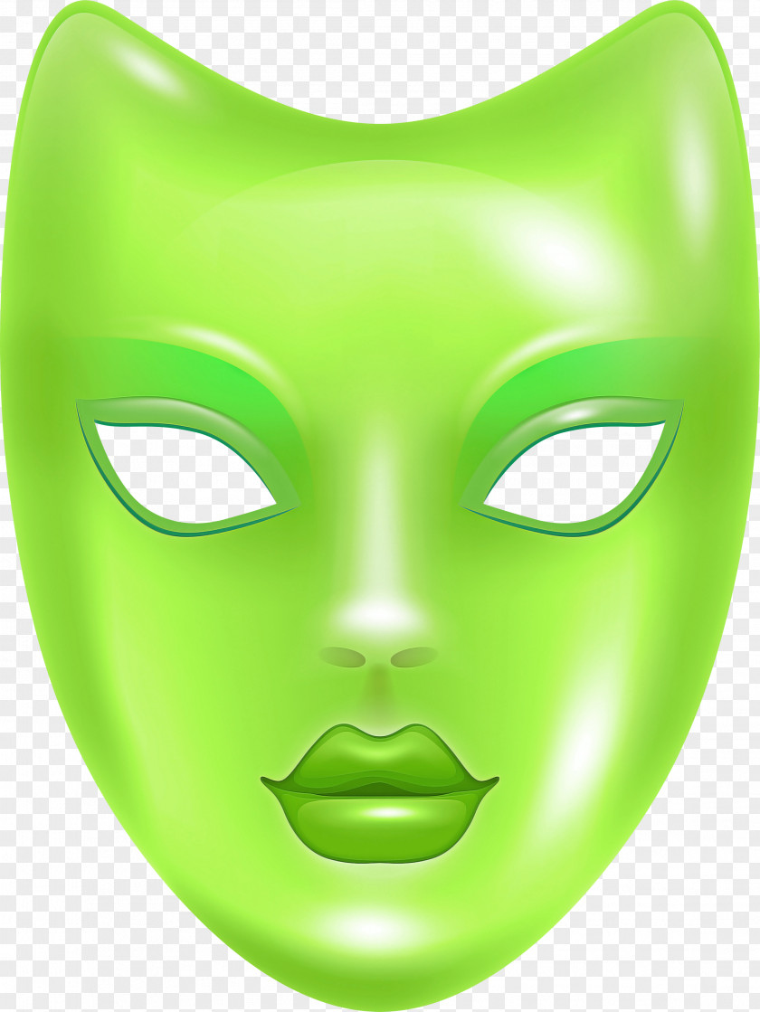 Face Green Head Mouth Masque PNG