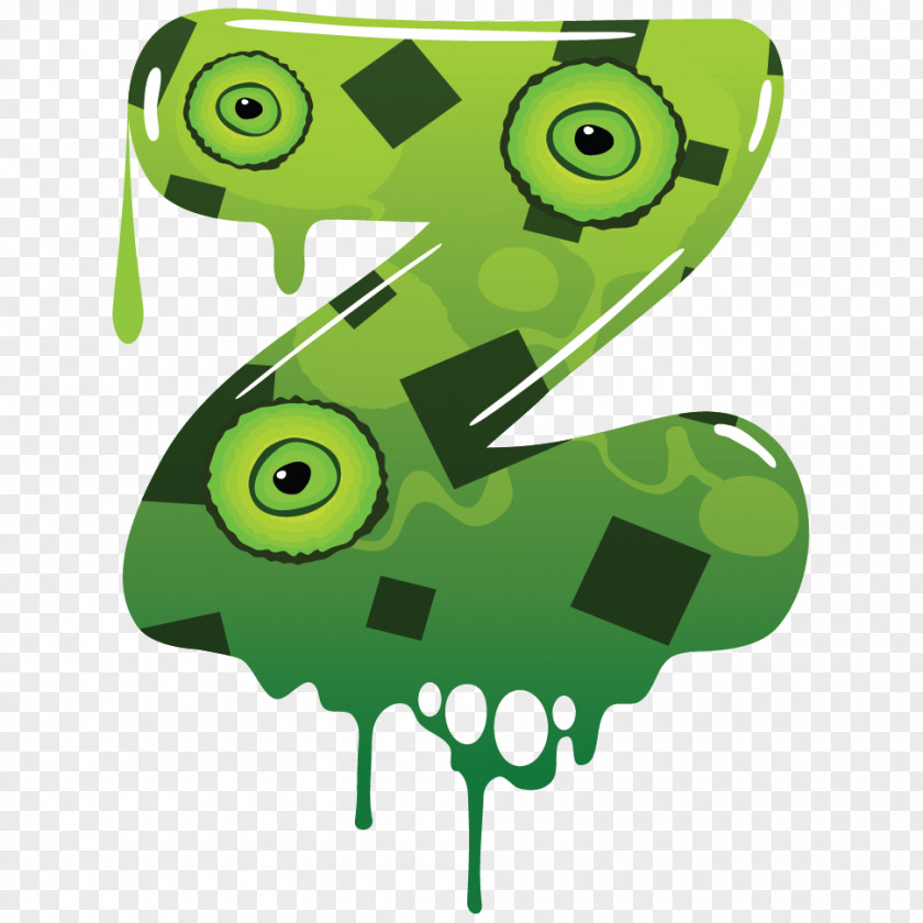 Cartoon Hand-painted Monster Letter Z Clip Art PNG