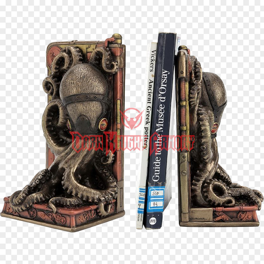 Octopus Steampunk Bookend Fashion Bronze PNG