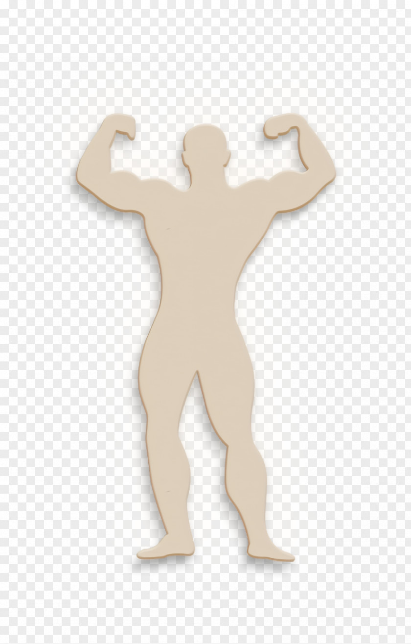 People Icon Muscular Man Flexing Silhouette PNG