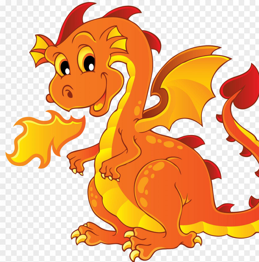 Spray Fire Dragon Illustration Clip Art PNG