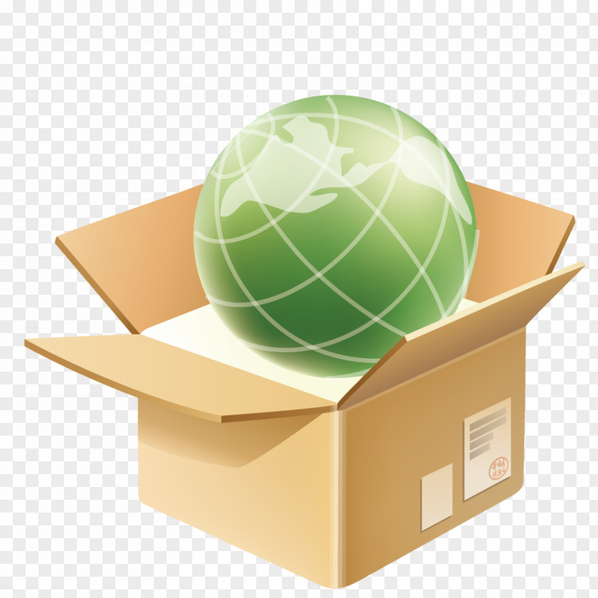 Vector Container Box Earth Paper PNG