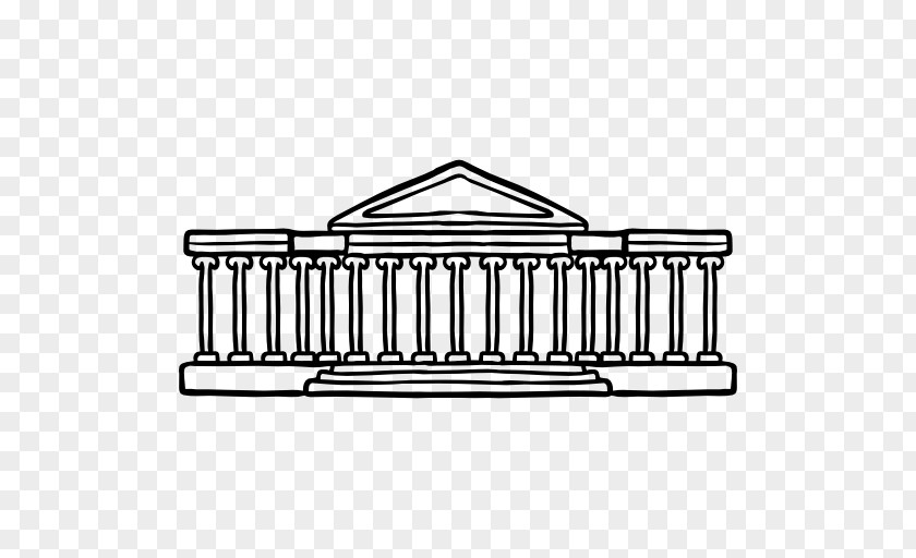 British Museum Facade Furniture Line Art PNG