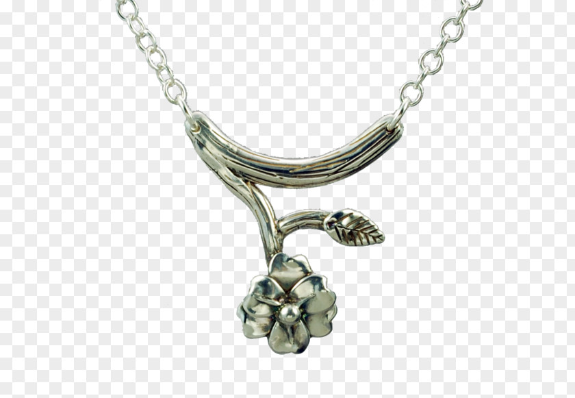 Flower Jewelry Locket Necklace Silver Chain Gemstone PNG