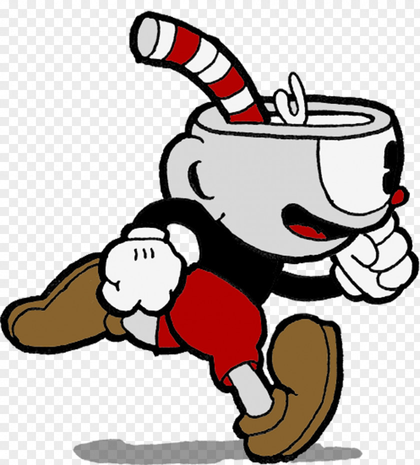 Colorful Run Cuphead Animation Video Game Cartoon PNG