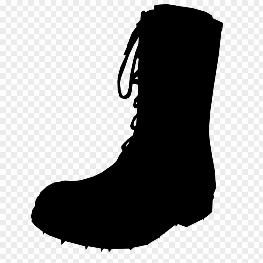 M Walking High-heeled Shoe Boot Black & White PNG