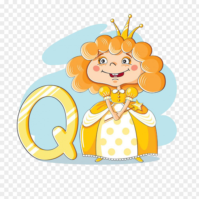 Letter Q And Queen High-definition Buckle Material Royalty-free Cartoon Illustration PNG