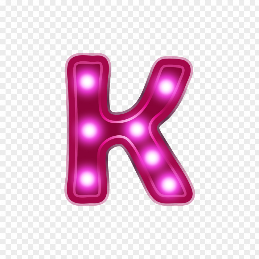 Neon Alphabet K Letter PNG