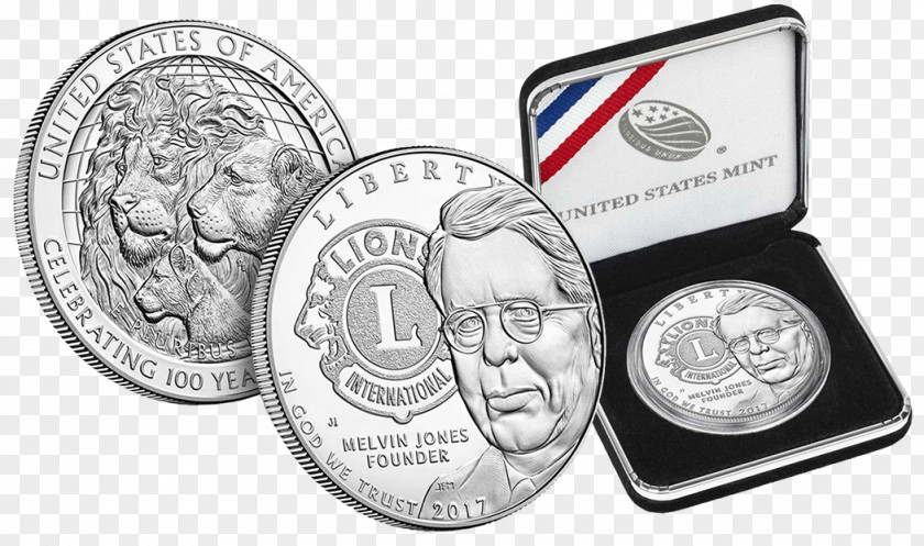 Coin Dollar Proof Coinage Lions Clubs International United States PNG