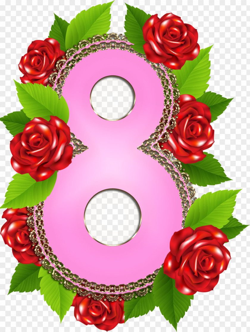 March Numerical Digit Woman 8 Clip Art PNG