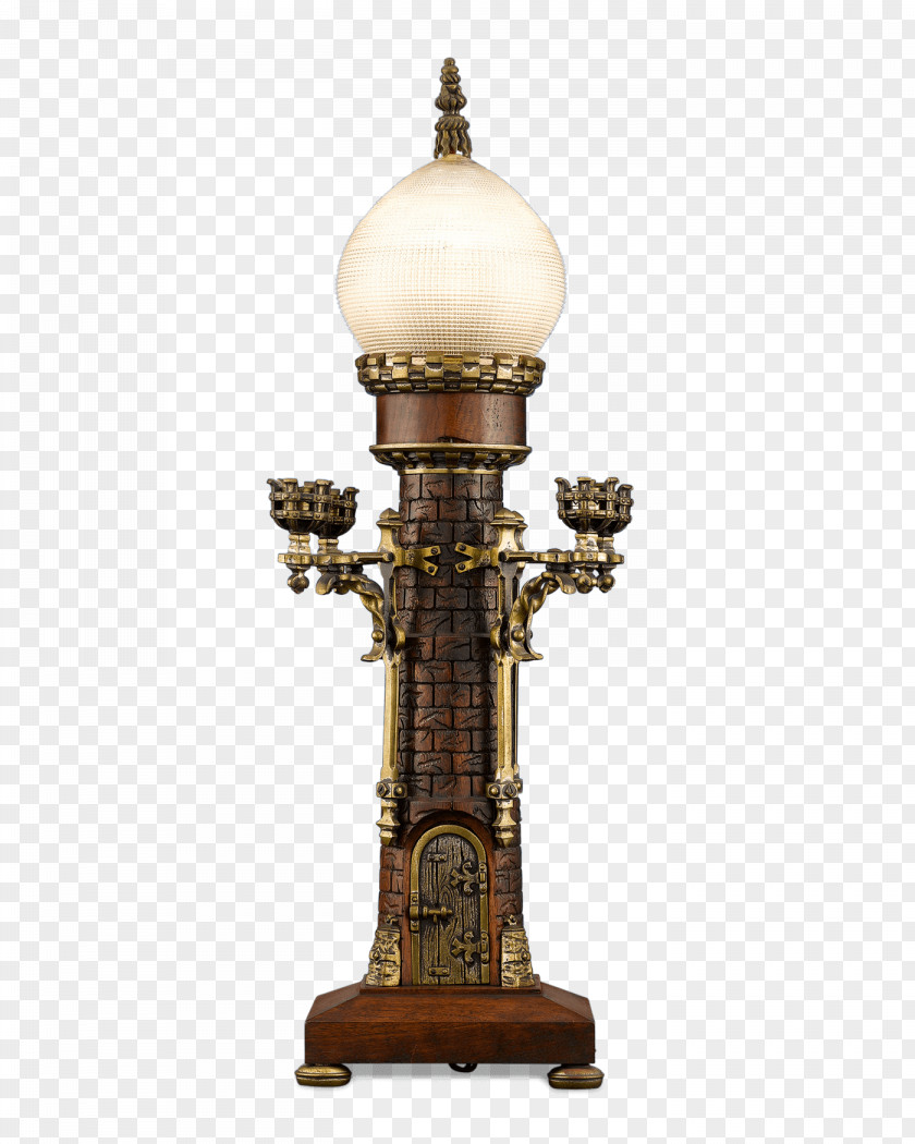Medieval Street Clock Light Fixture Antique Lighting PNG