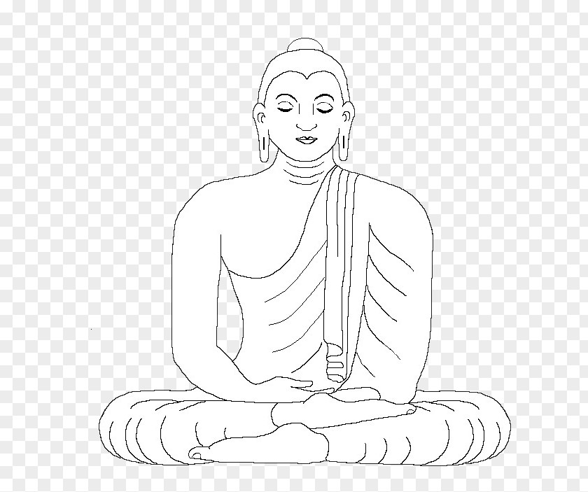 Buddhas Enlightenment Thumb Figure Drawing Line Art Illustration PNG