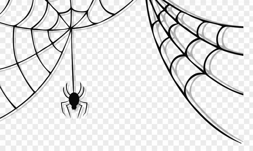 Haunted Spider And Web Clipart Halloween Clip Art PNG