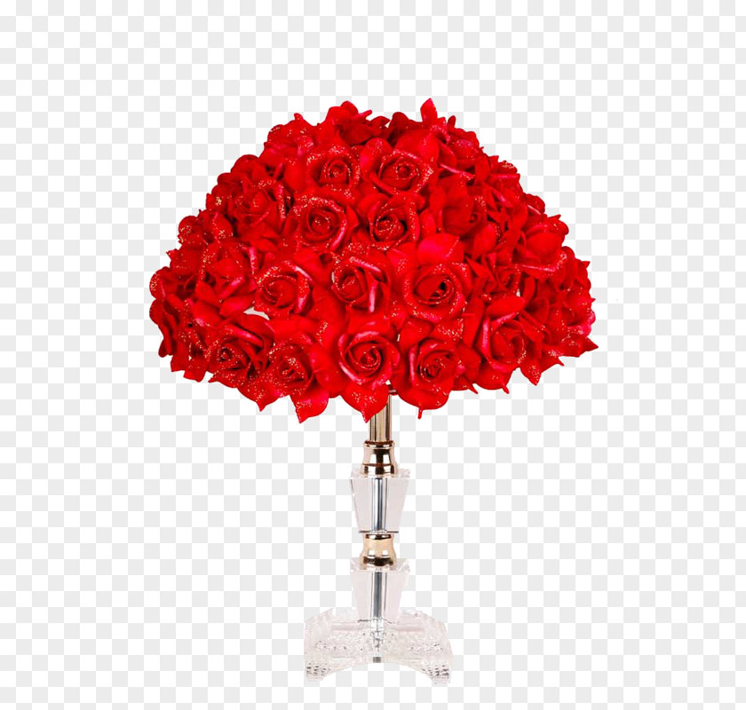 Red Rose Married Lamps Garden Roses Table LED Lamp PNG