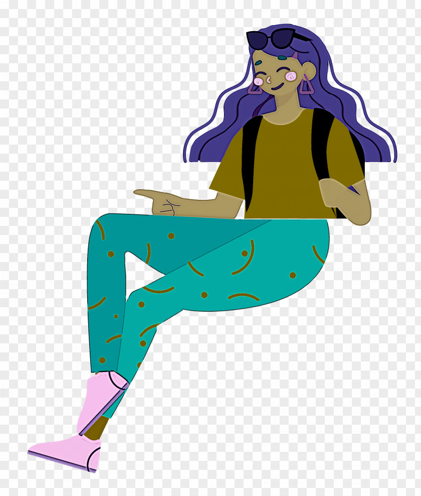 Sitting Girl Lady PNG