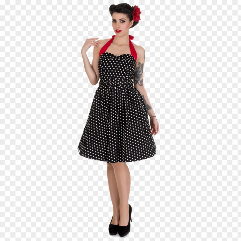 Swing Dress Polka Dot 1950s Fashion Clothing PNG
