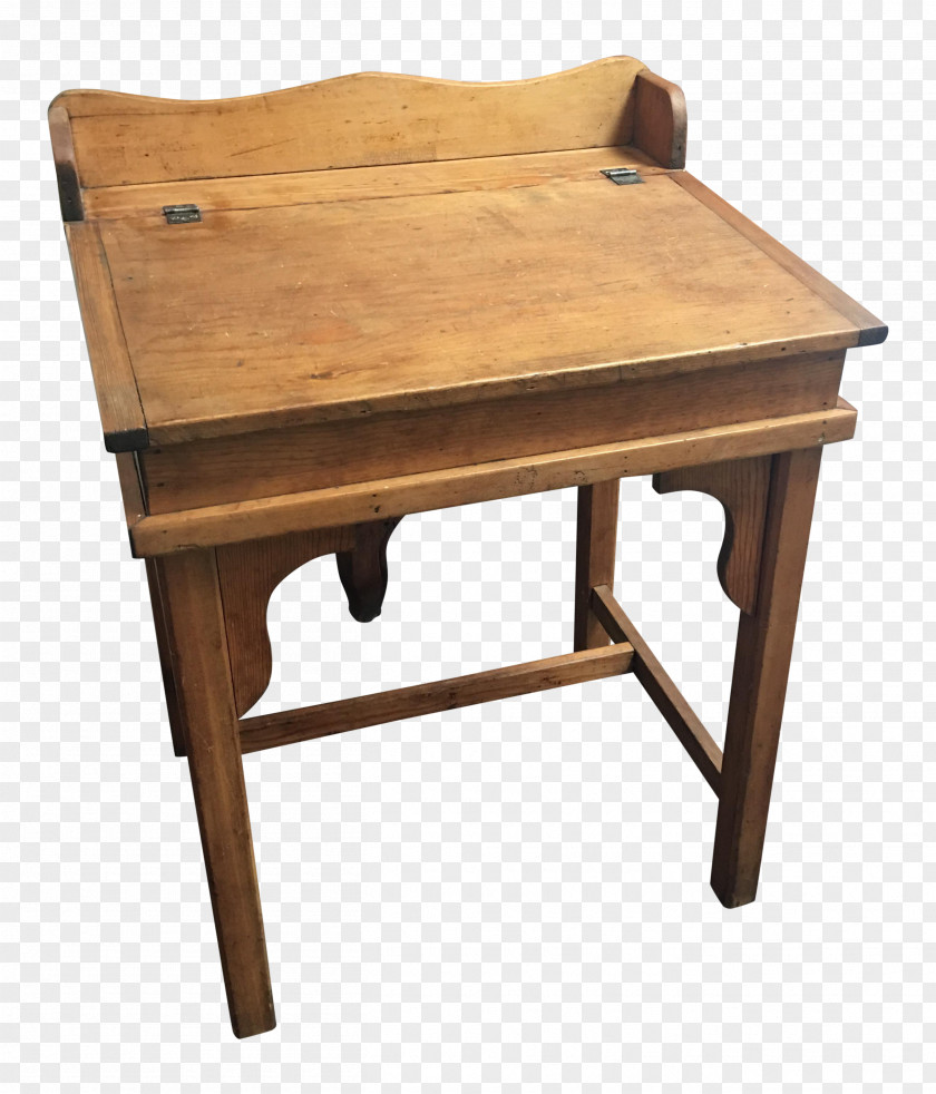 Antique Slant Top Desk Office & Chairs Writing Table PNG