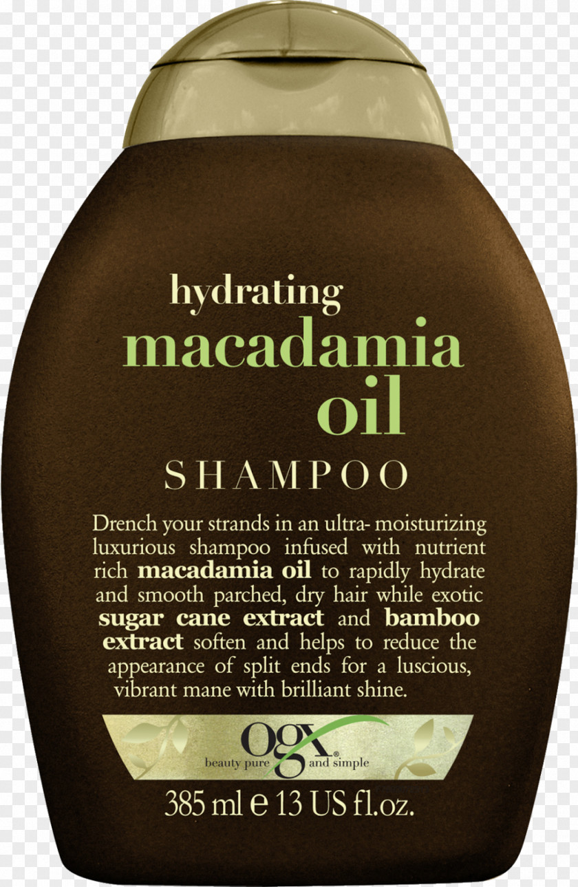 Shampoo OGX Hydrating Macadamia Oil Hair Conditioner Anti-Breakage Keratin Care PNG