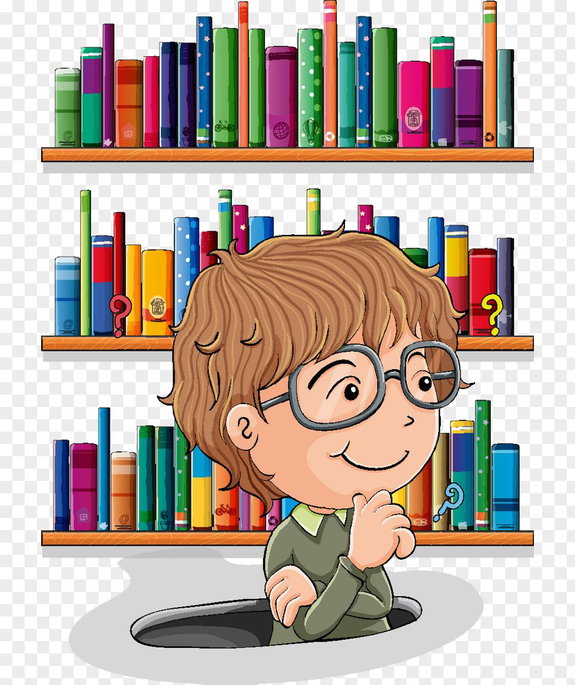 Thinking Cartoon Children Library Royalty-free Clip Art PNG