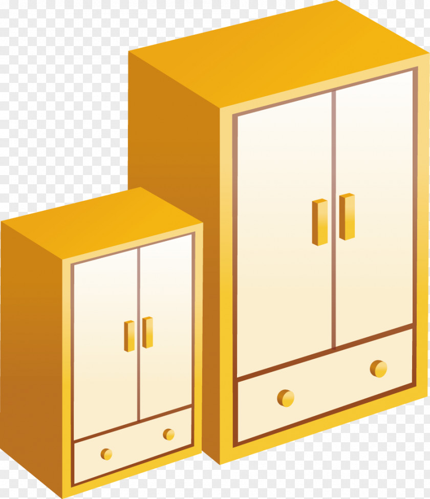 Vector Creative Design Diagram Closet Two Yellow Wardrobe Euclidean Illustration PNG