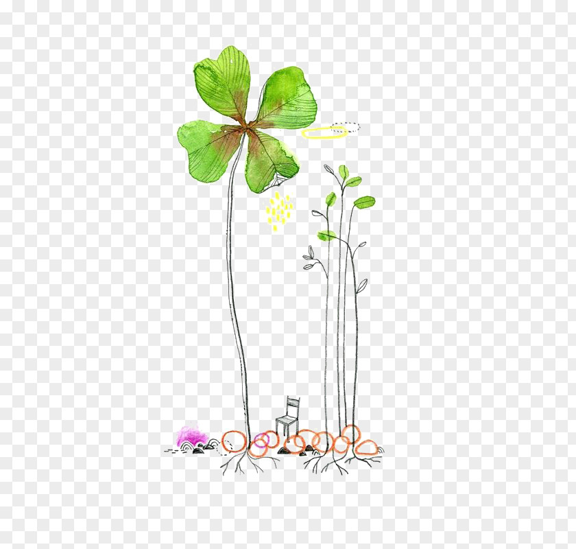 Drawing Clover Watercolor Painting Illustration PNG
