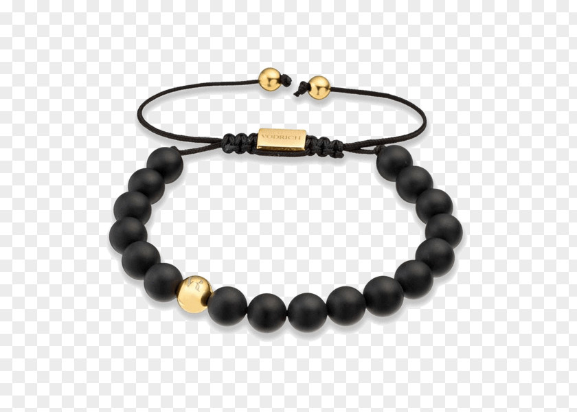 Gemstone Bracelet Onyx Bead Gold PNG