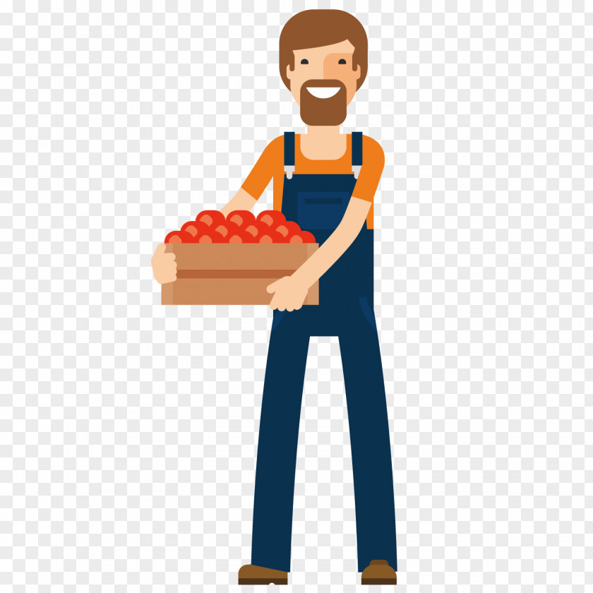 Holding The Persimmon Uncle Cartoon Animation PNG