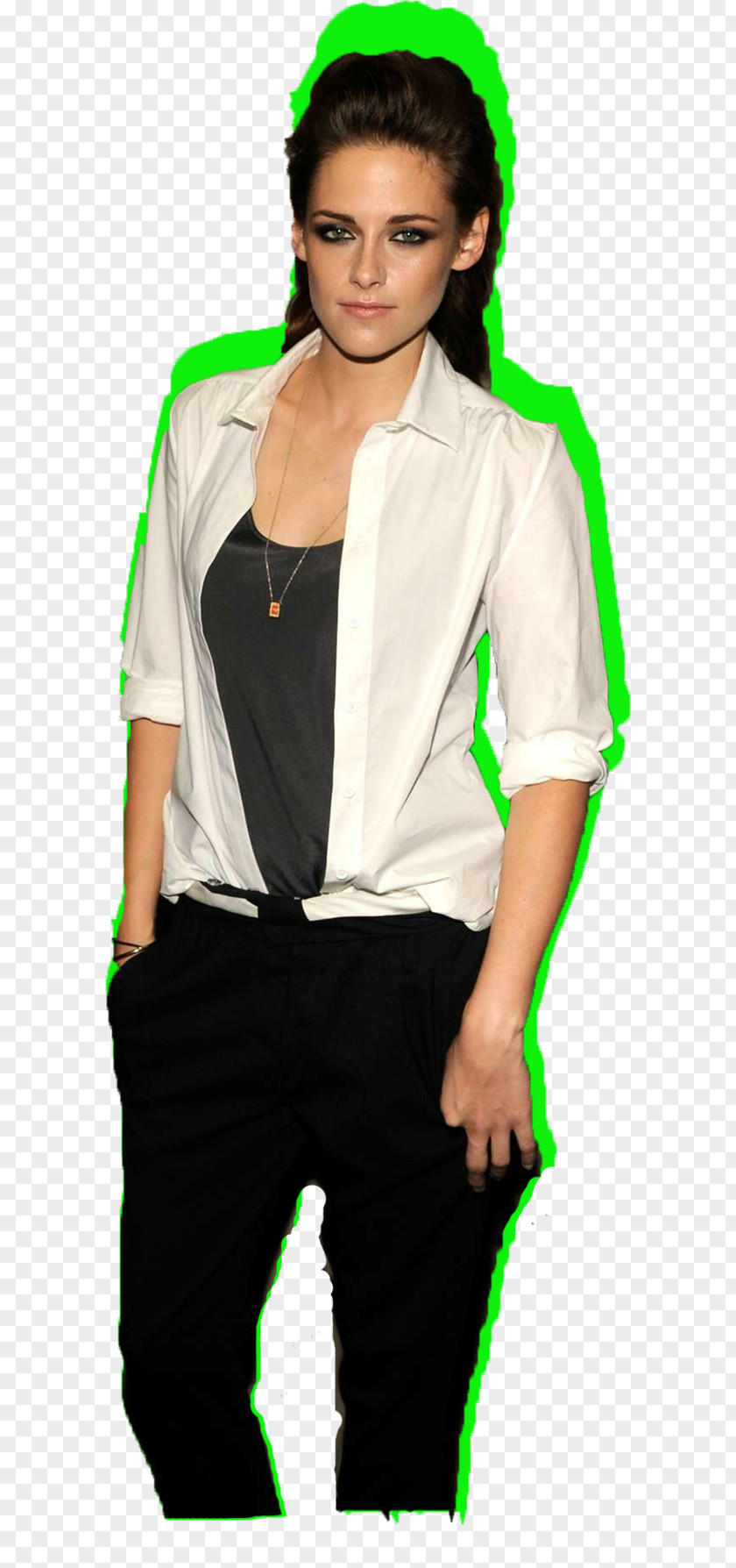 Kristen Stewart Clothing Outerwear Jacket Shoulder Headgear PNG