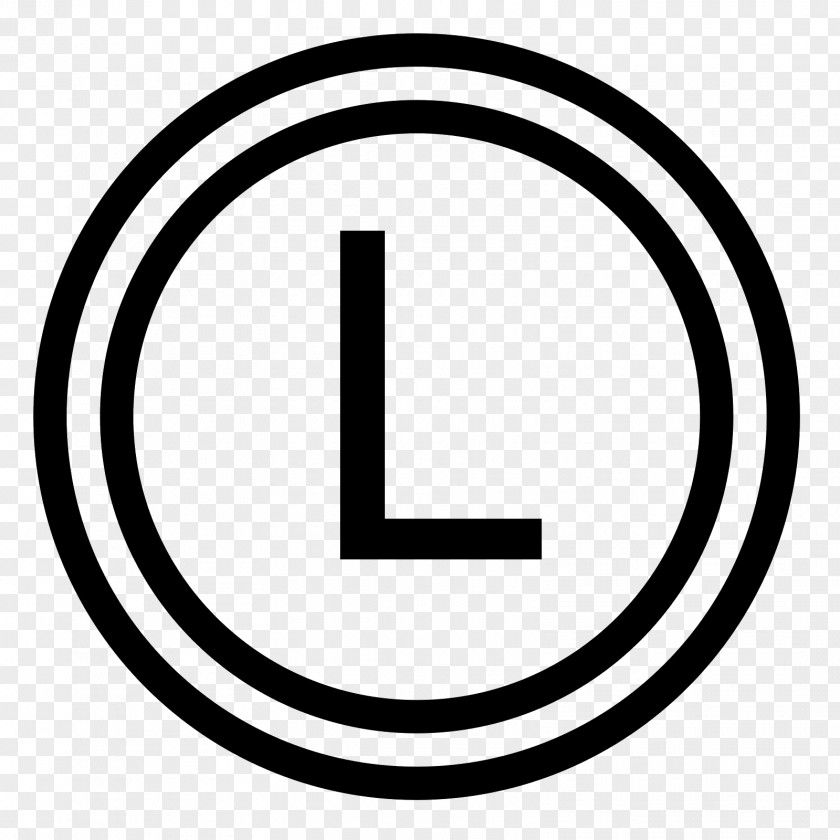L Number Circle Button White PNG