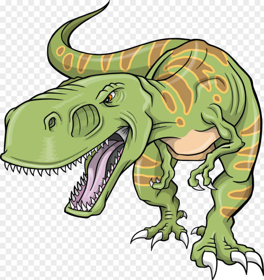 Painted Cartoon Dinosaur Triceratops Tyrannosaurus Rex Clip Art PNG