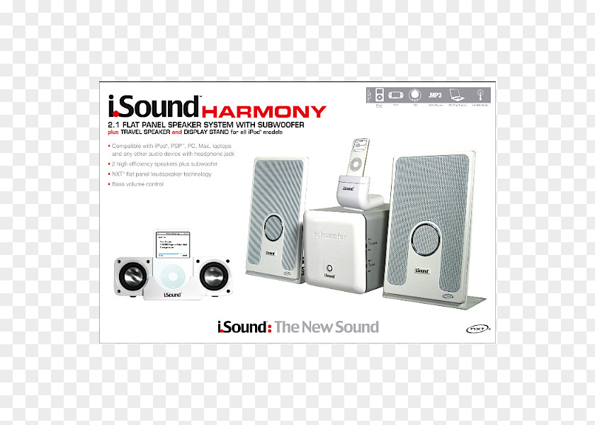 Pk Sound Computer Speakers Loudspeaker Isound DreamGEAR I.sound Harmony Ipod Psp PC Mac Portable Speaker System W/Subwoofer DGUN-945 PNG