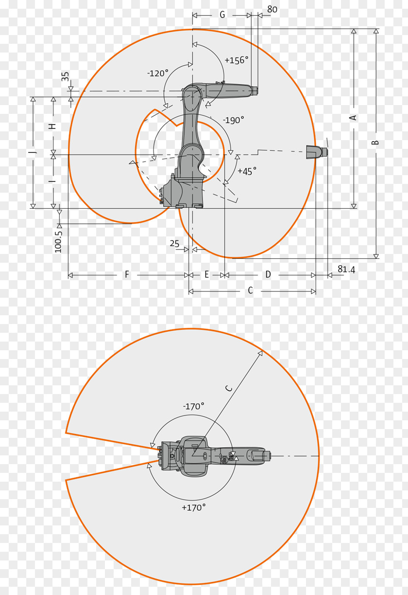 Robot Forward Kinematics Dimension Coordinate System Drawing PNG