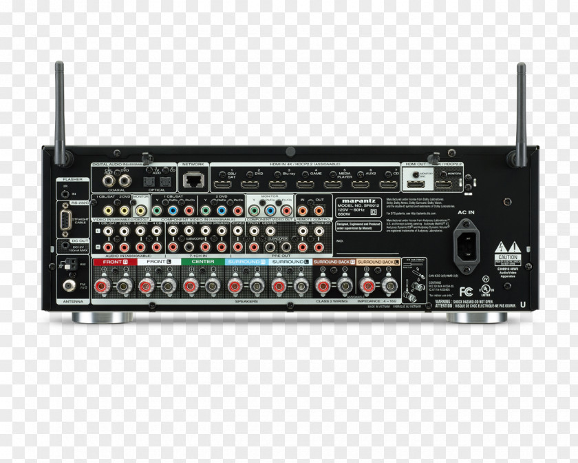 Audio Receiver Marantz SR5012 7.2 Channel 4K Ultra HD Network AV SR5012/N1 7x180 Surround Sound PNG