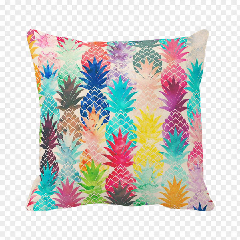 Pineapple Hawaiian Pattern Tropical Watercolor Painting Design PNG