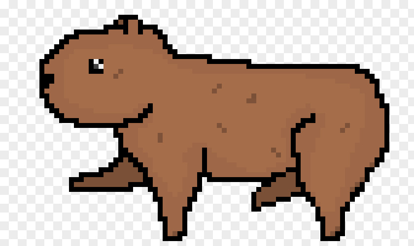 Pixel Art Cattle Capybara Clip PNG