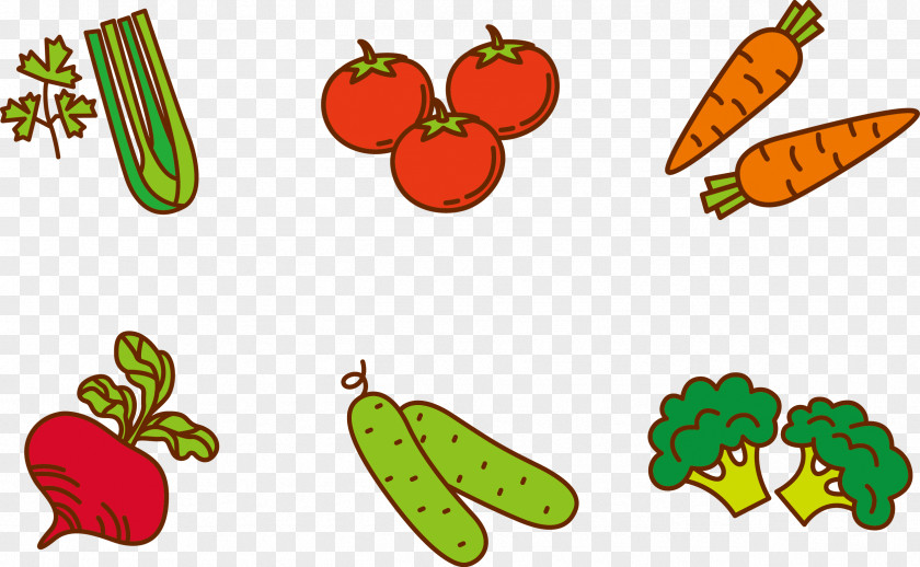 Vector Vegetables Fruit Vegetable Cartoon Clip Art PNG