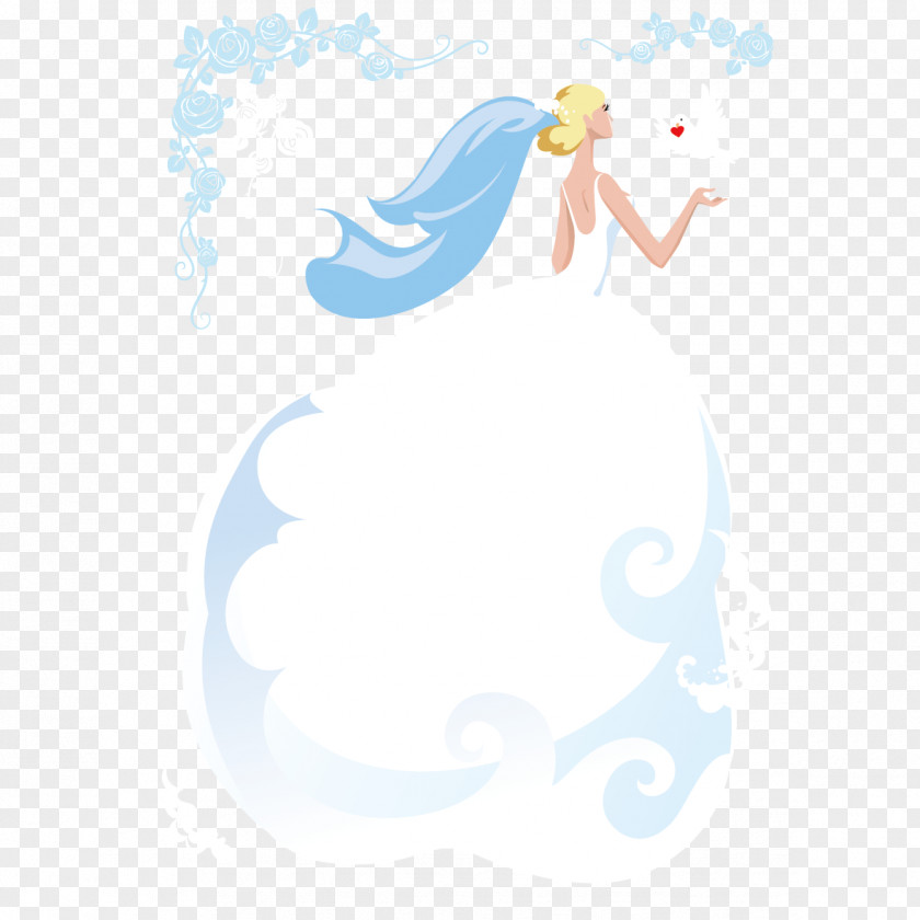Bride And Pigeon Clip Art PNG