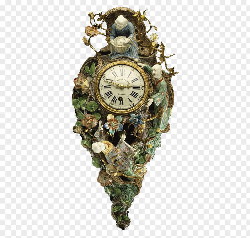 Exquisite Wall Clock Pendulum Movement Bronze Antique PNG