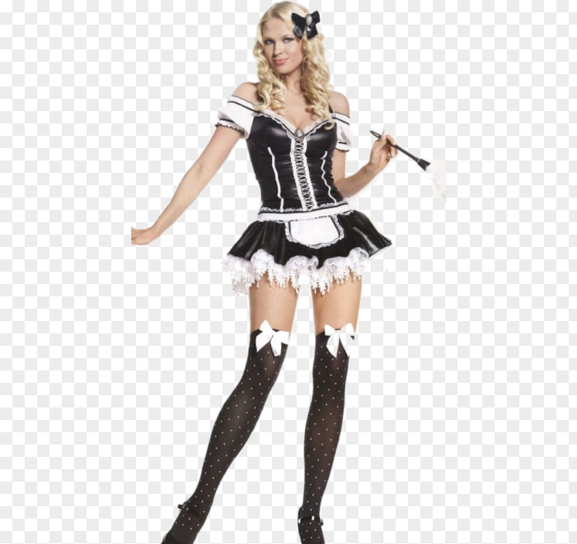 French Maid Uniform Costume Design Clothing Halloween PNG