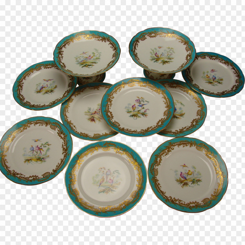 Hand-painted Birds And Flowers Porcelain Ceramic Plate Tableware Mintons PNG