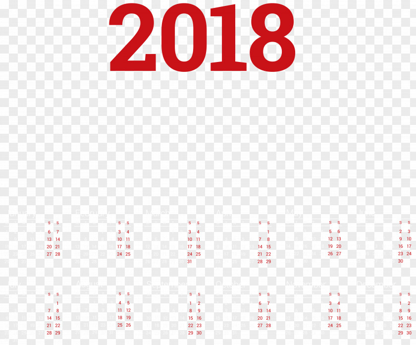 2018 Calendar Transparent Clip Art Image Euclidean Vector Column Stock Illustration PNG