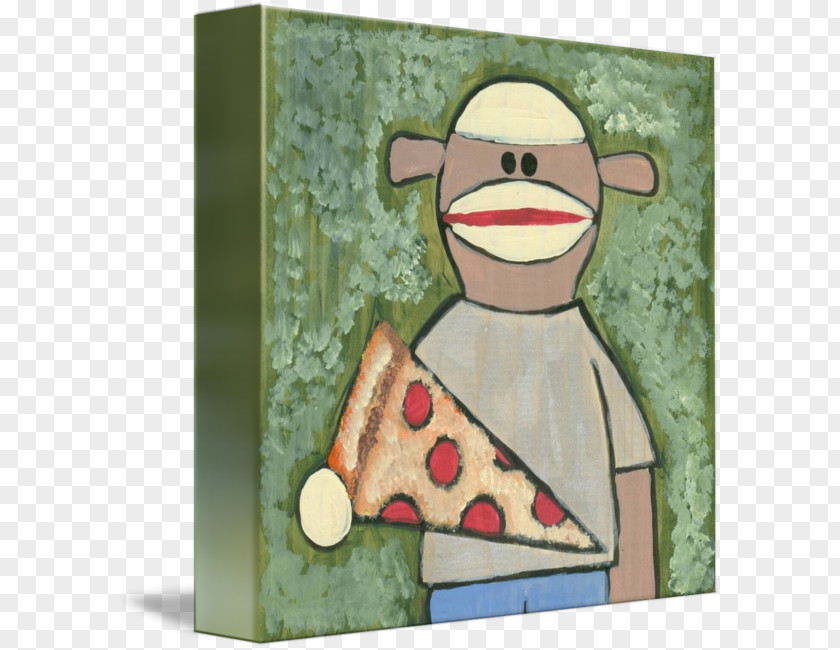 Sock Monkey Gallery Wrap Cartoon Canvas PNG