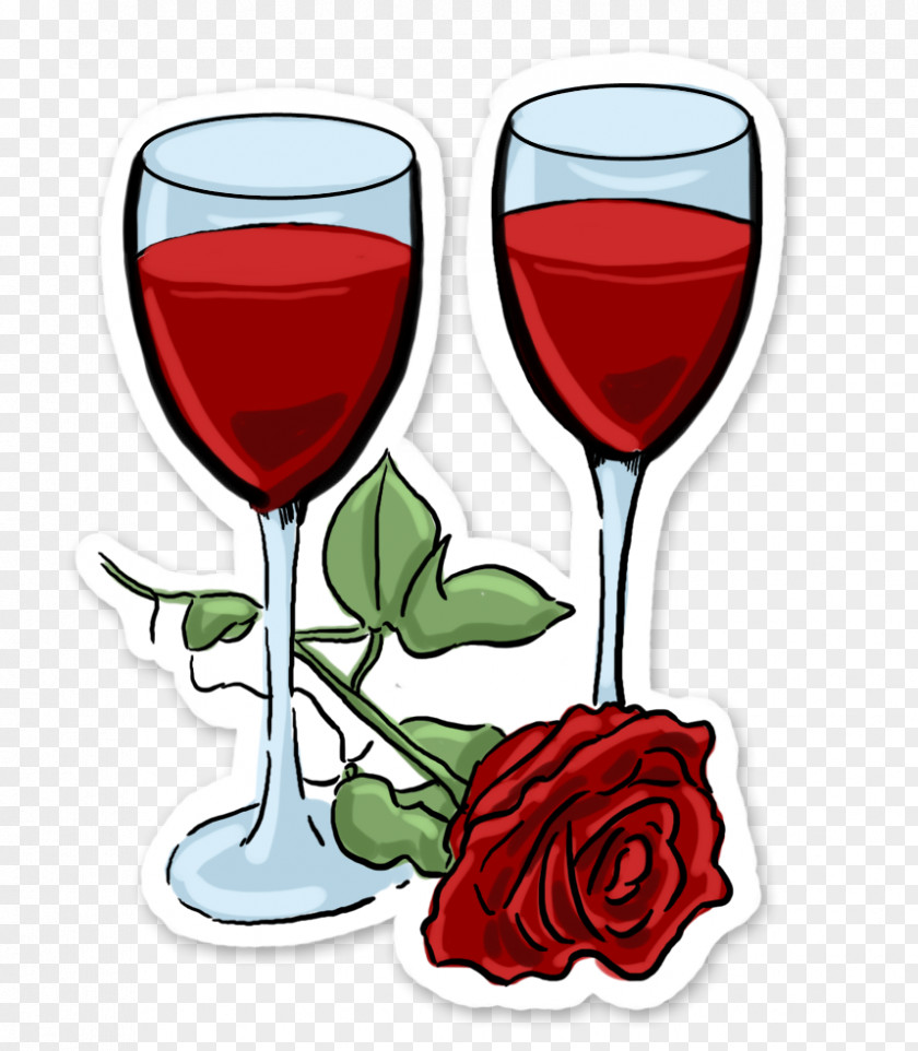 Hand-painted Rose Wine Red Champagne Glass Rosxe9 PNG